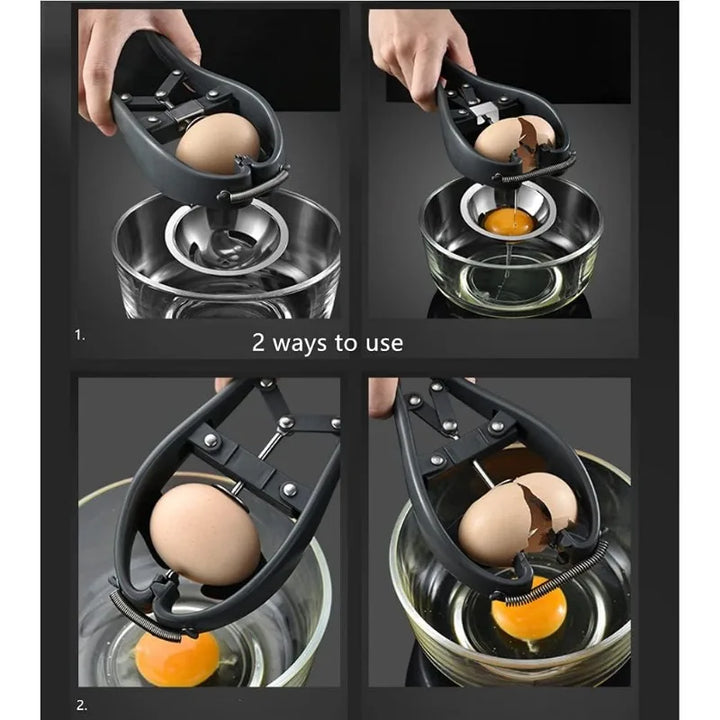 Portable Stainless Steel Egg Cracker with Yolk and White Separator – Effortless Precision in Your Kitchen