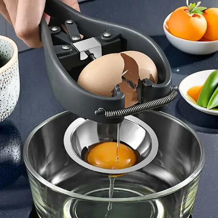 Portable Stainless Steel Egg Cracker with Yolk and White Separator – Effortless Precision in Your Kitchen