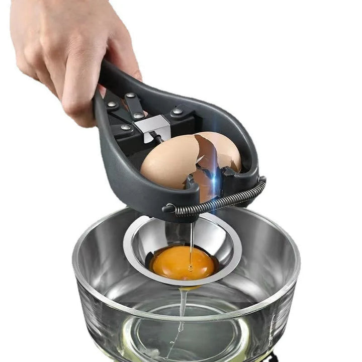 Portable Stainless Steel Egg Cracker with Yolk and White Separator – Effortless Precision in Your Kitchen